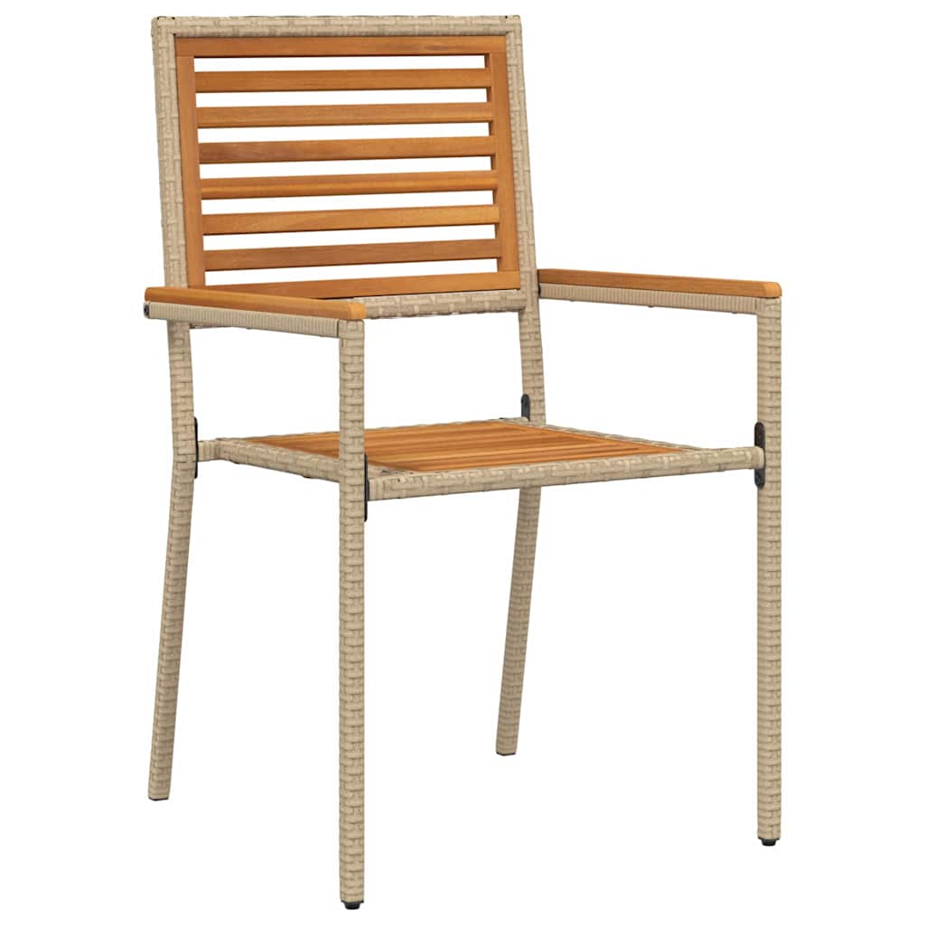 Garten Essgruppe 7 pcs Beige Poly Rattan
